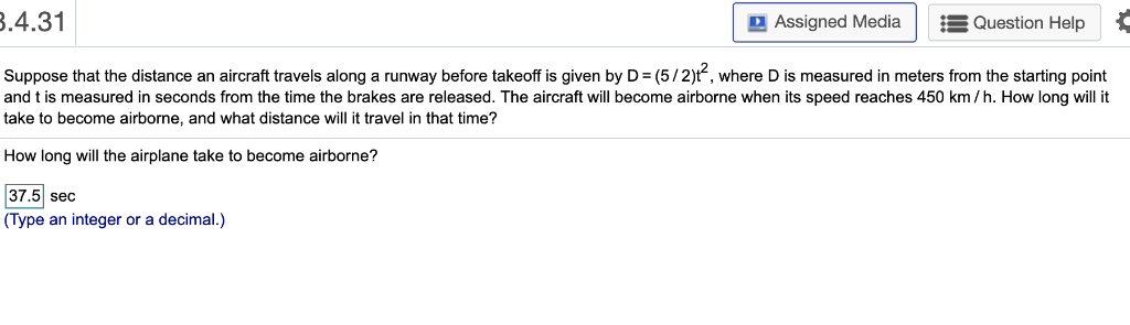 Solved .4.31 Assigned Media Question Help Suppose that the | Chegg.com