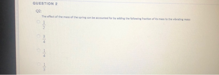 Solved QUESTION 2 Q2: The effect of the mass of the spring | Chegg.com