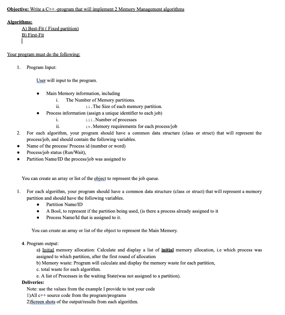 Solved Job Name First Fit(Fixed partitions) Partition