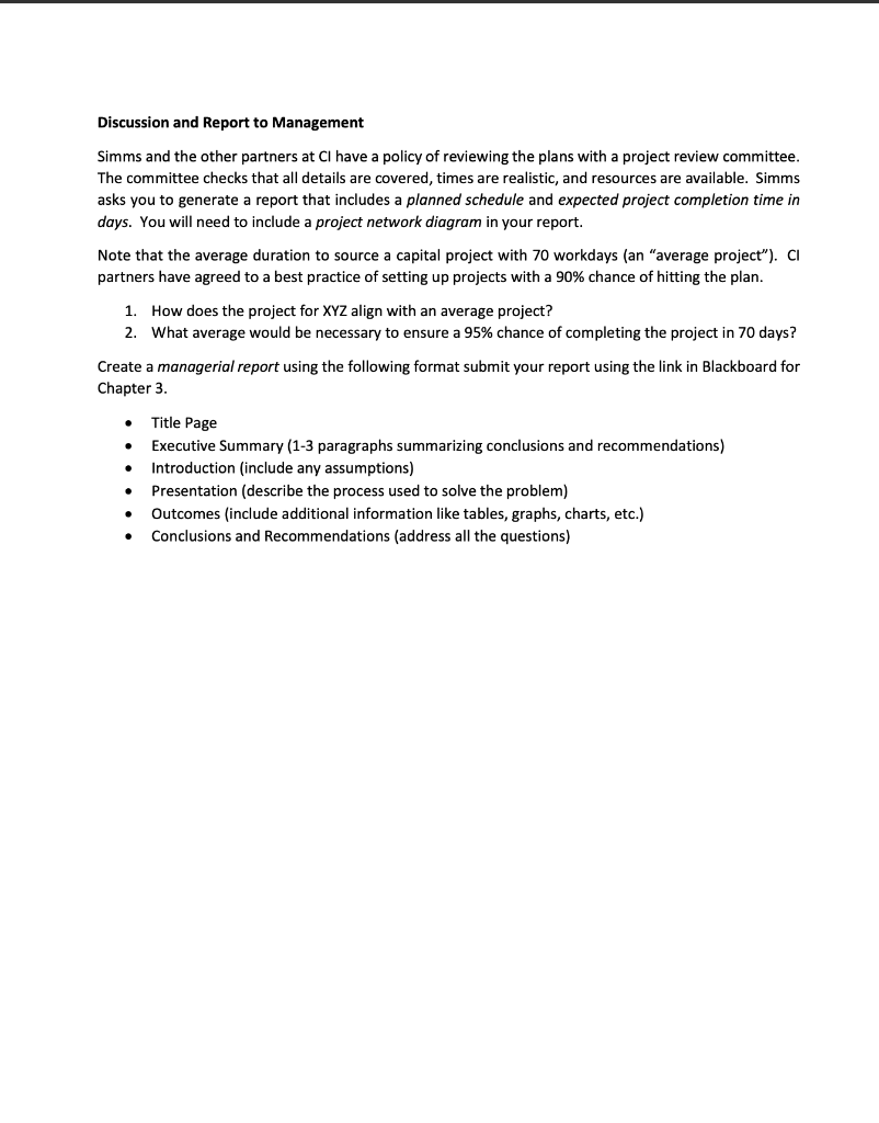 Solved Chapter 3 - Project Management Case Study CAPITAL | Chegg.com