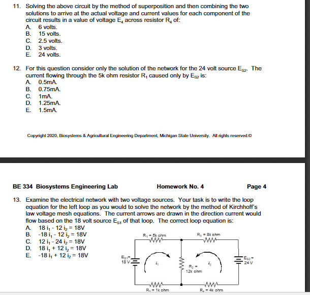 Solved A. B. 11. Solving The Above Circuit By The Method Of | Chegg.com ...