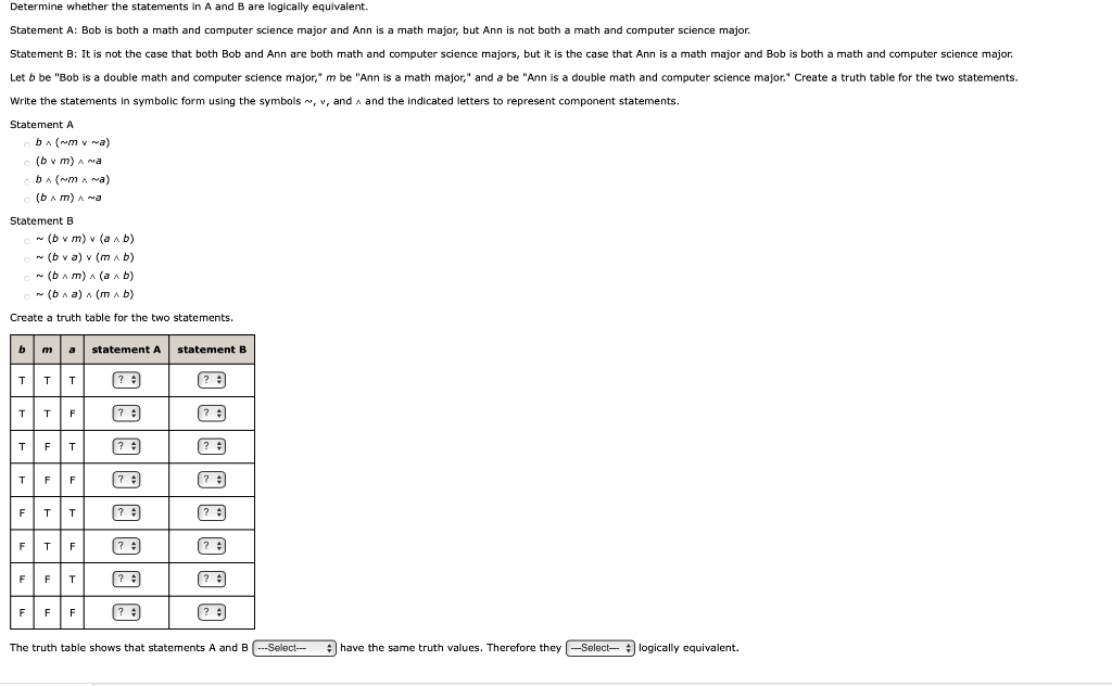 Solved Determine Whether The Statements In A And B Are | Chegg.com