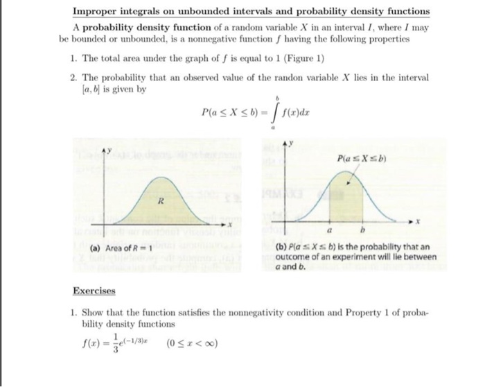 Solved r integrals on unbounded intervals and probability | Chegg.com