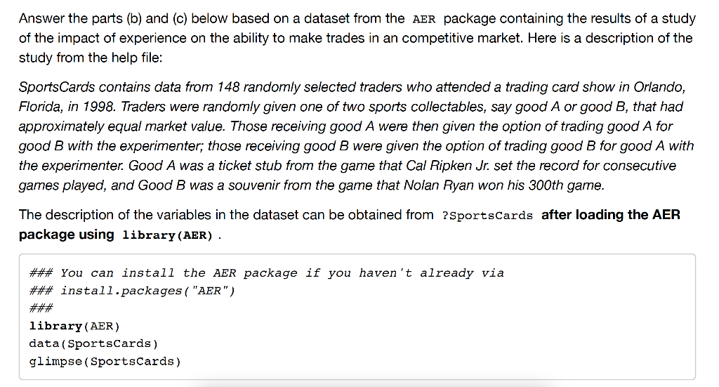 Answer The Parts (b) And (c) Below Based On A Dataset | Chegg.com