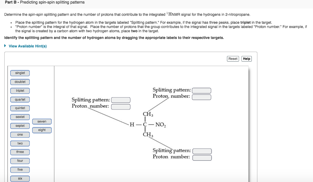 Solved Part B - Predicting Spin-spin Splitting Patterns | Chegg.com