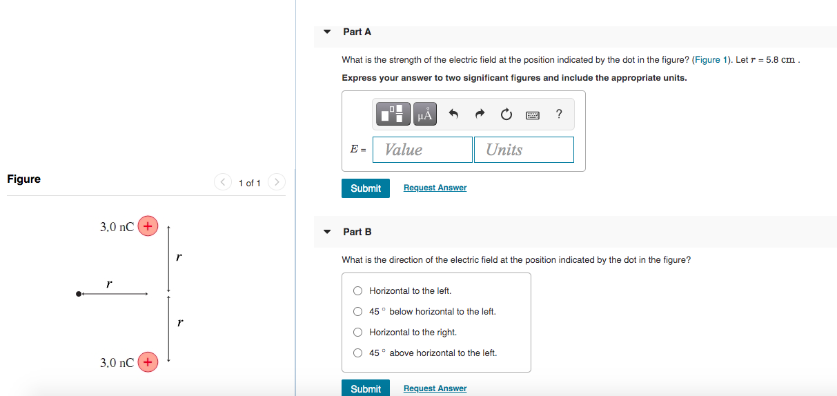 Solved Part A What is the strength of the electric field at | Chegg.com