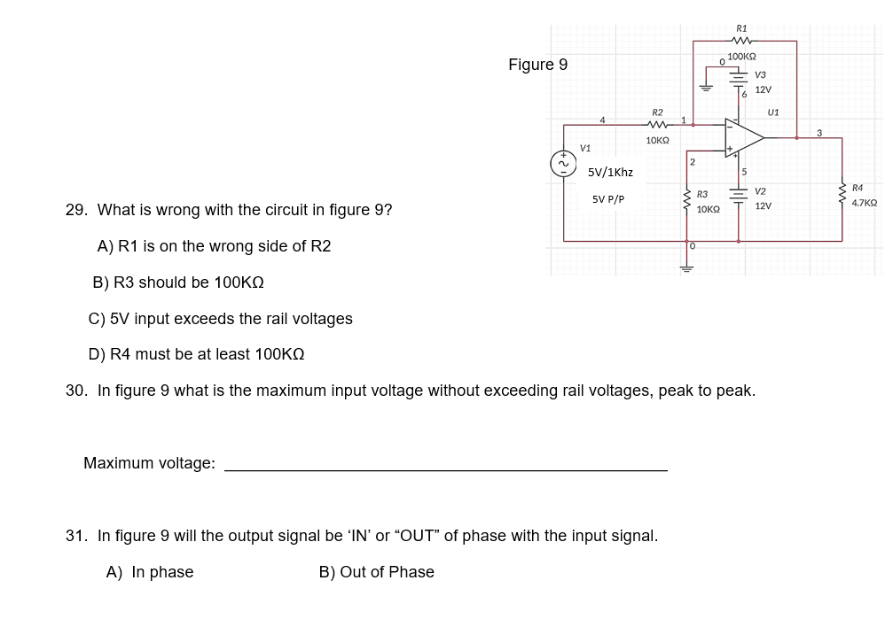Solved 29. What is wrong with the circuit in figure 9 ? A) | Chegg.com