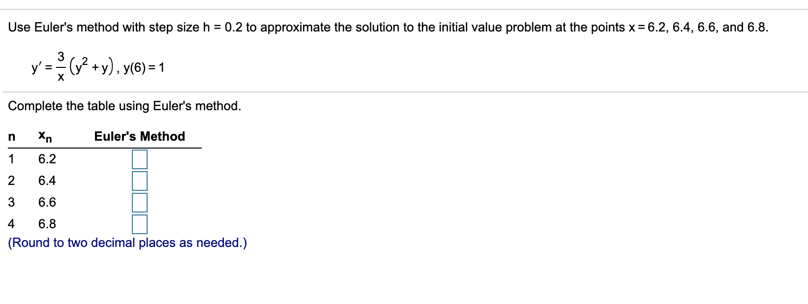 Solved Use Euler's Method With Step Size H = 0.2 To | Chegg.com