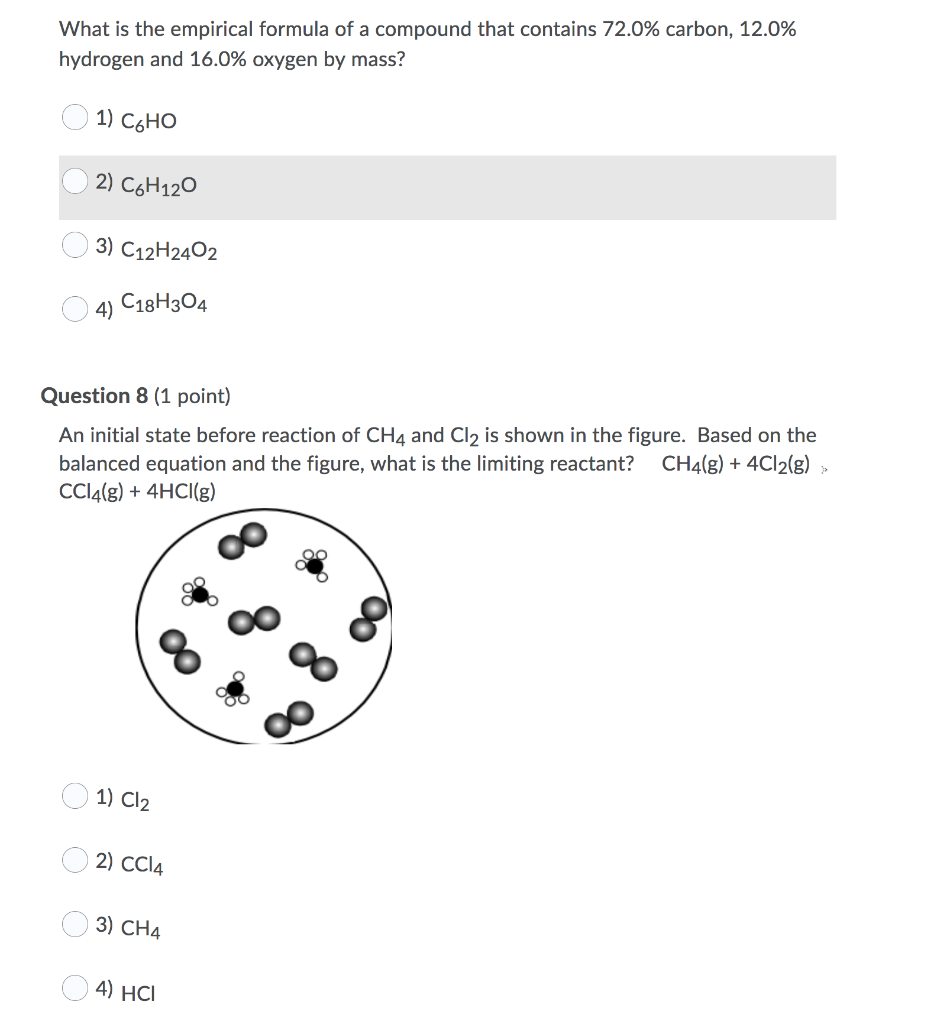 Solved What Is The Empirical Formula Of A Compound That C