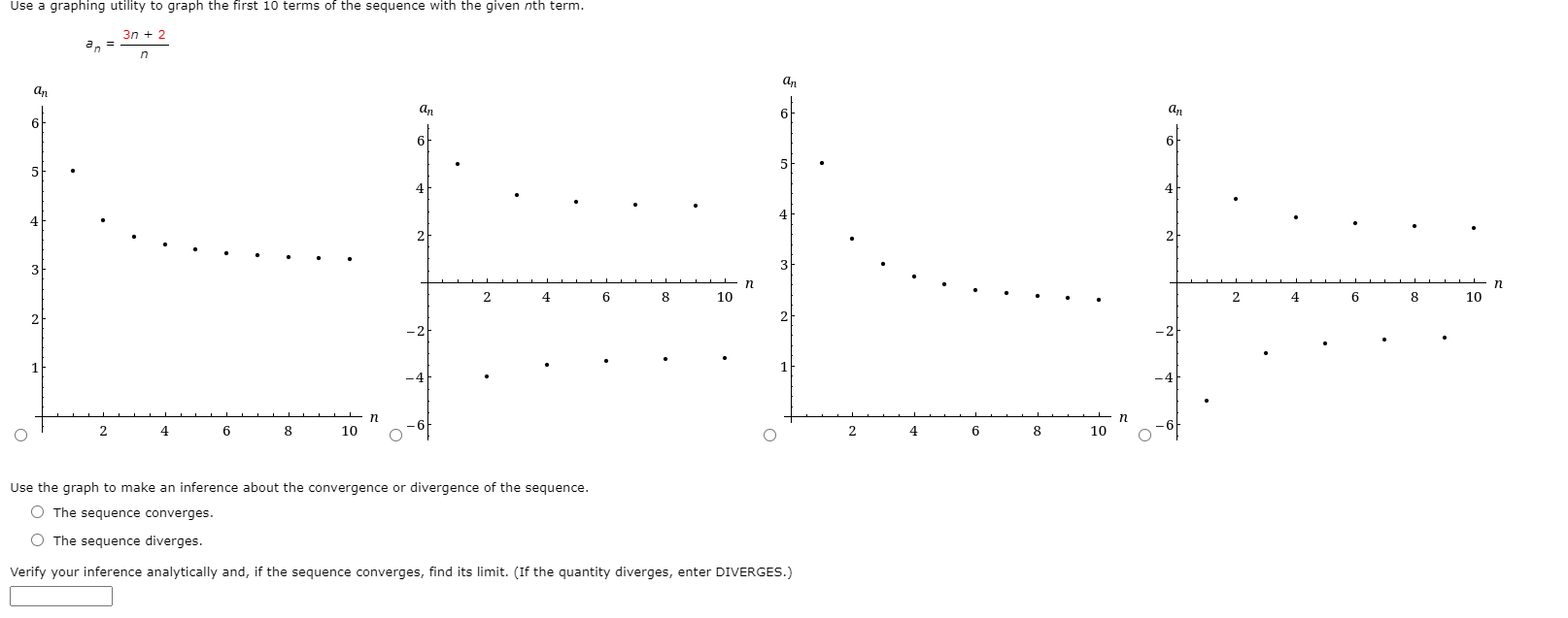 Solved Use a graphing utility to graph the first 10 terms of | Chegg.com