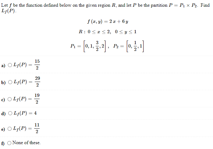 Solved Let F Be The Function Defined Below On The Given R Chegg Com