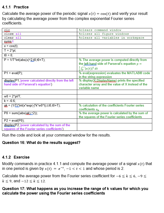 Solved 4.1.1 Practice Calculate the average power of the | Chegg.com
