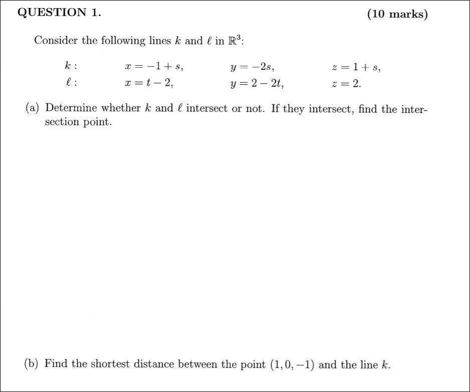 Solved Question 1 10 Marks Consider The Following Line Chegg Com
