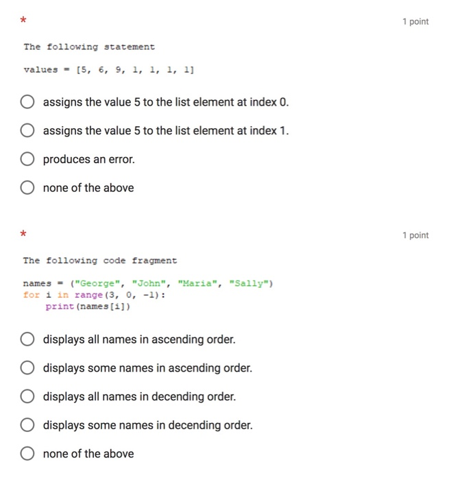 Solved Multiple Choice Select the correct answer for each of | Chegg.com