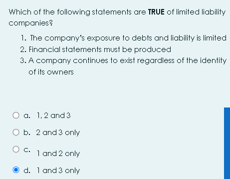 Solved Which Of The Following Statements Are TRUE Of Limited | Chegg.com