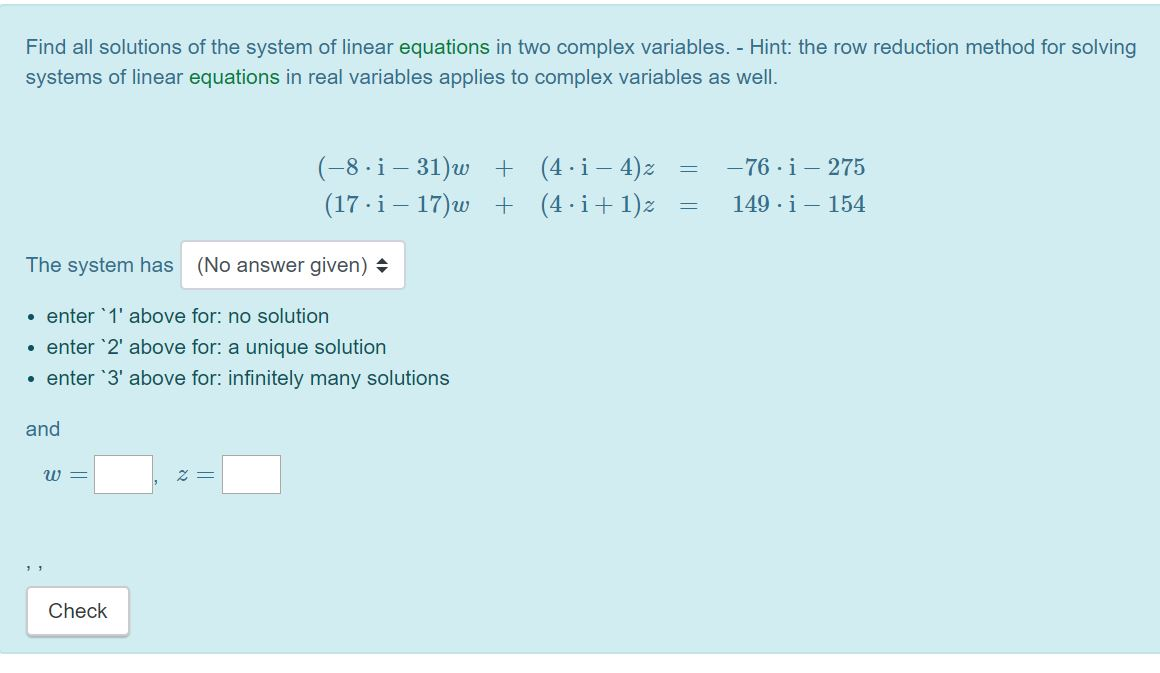 Solved Find all solutions of the system of linear equations | Chegg.com