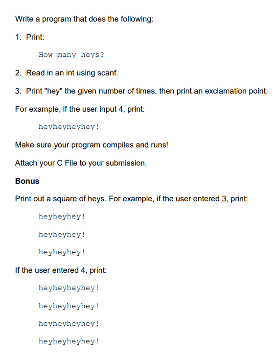 Solved Write a program that does the following: 1. Print: | Chegg.com