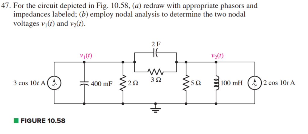 Solved 47. For the circuit depicted in Fig. 10.58, (a) | Chegg.com