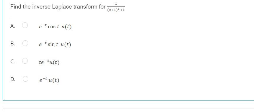 Solved Laplace Transform Of F S 3eu T Is 3 A 2 B 3 Chegg Com