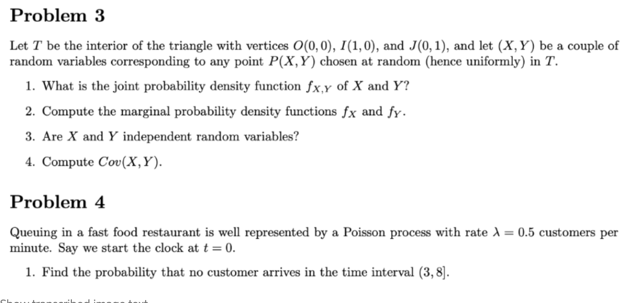 Problem 3 Let T be the interior of the triangle with | Chegg.com