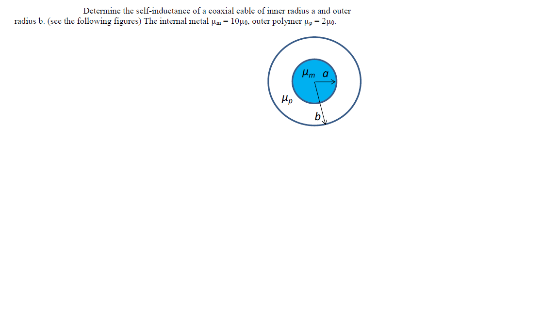Solved Determine the selfinductance of a coaxial cable of