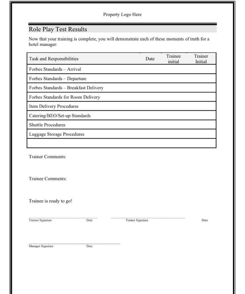 write the service standards (the minimum level of