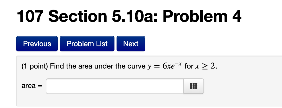 Solved 107 Section 5.10a: Problem 4 Previous Problem List | Chegg.com