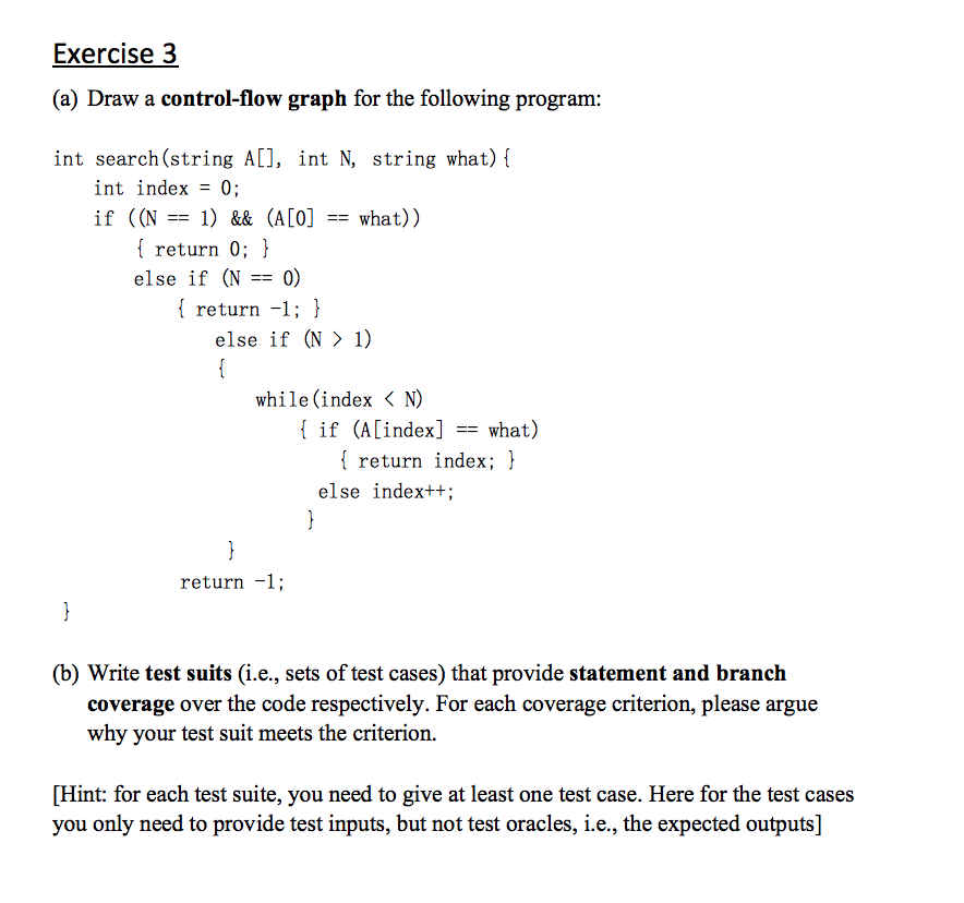 Solved Exercise 3 (a) Draw a control-flow graph for the | Chegg.com