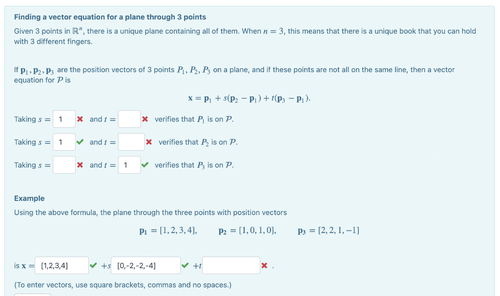 Solved Finding a vector equation for a plane through 3 | Chegg.com