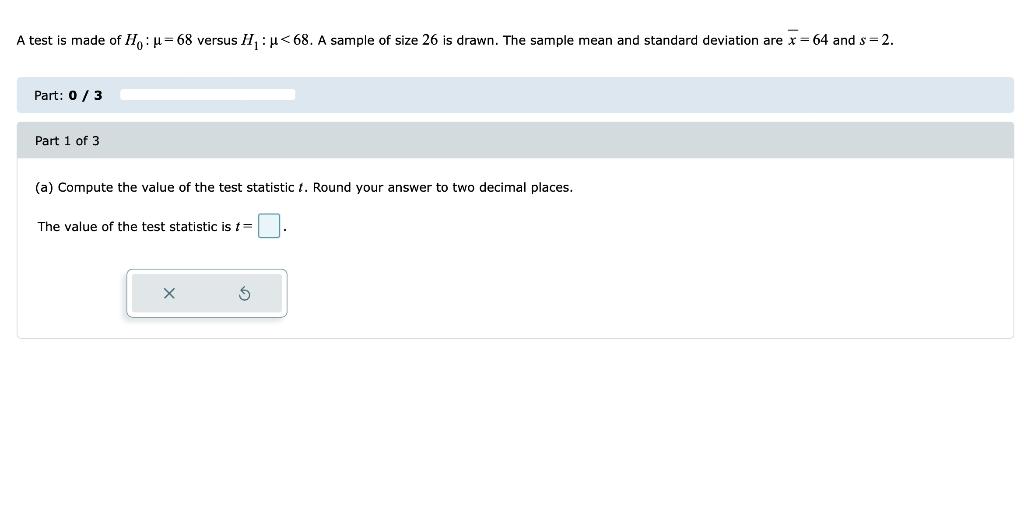Solved A) Compute the value of test statistic t. B) Is H0 | Chegg.com