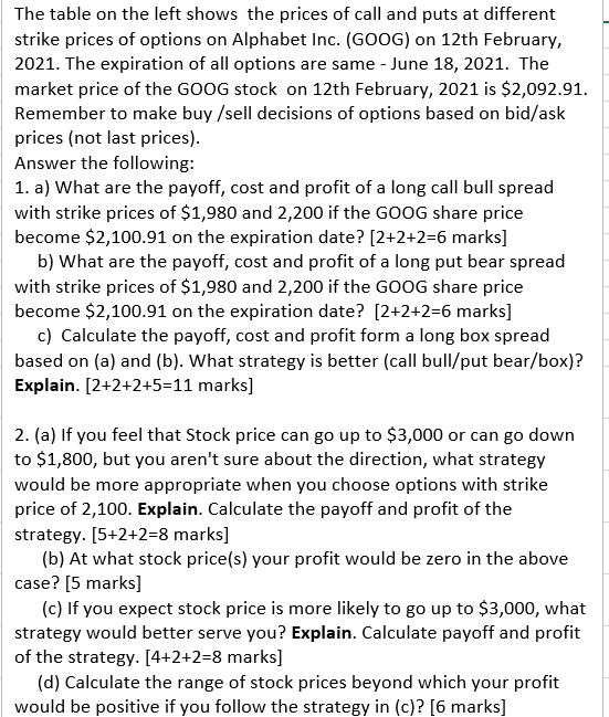 Solved ou are asked to create a table for stock prices with