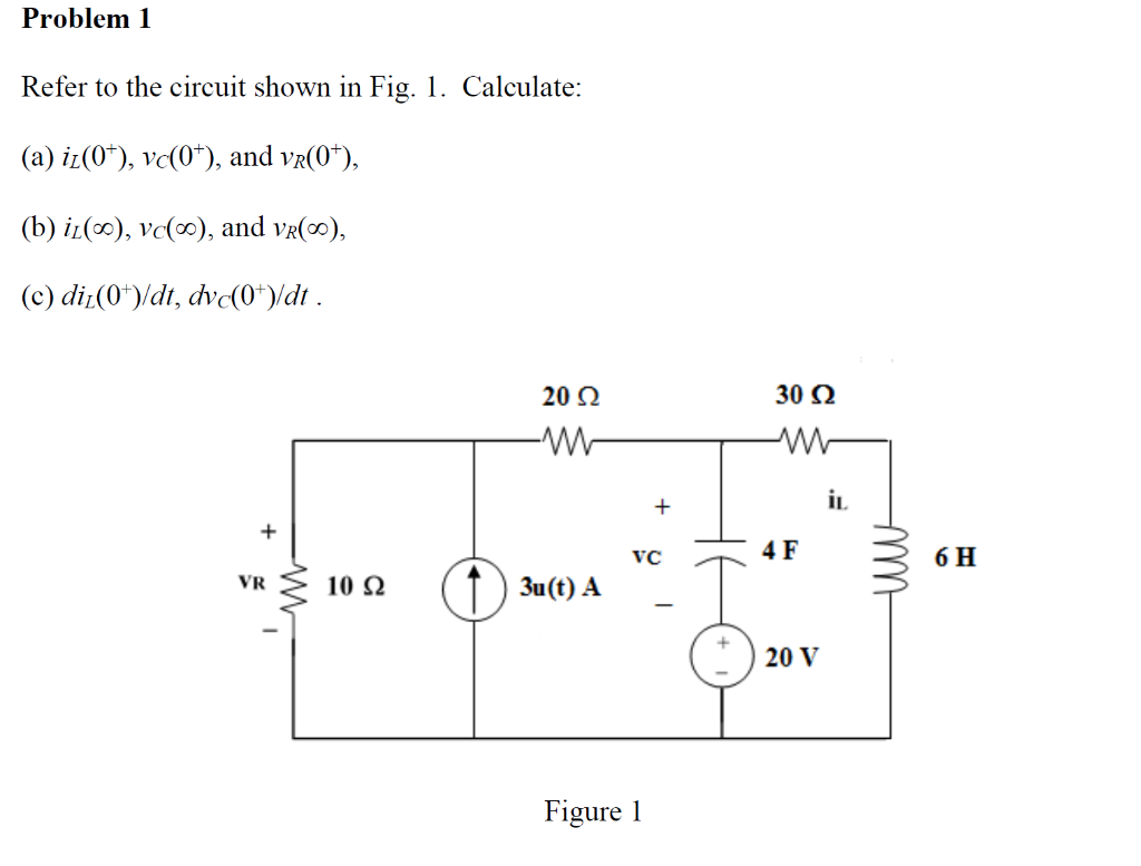 Solved Problem 1 Refer to the circuit shown in Fig. 1. | Chegg.com
