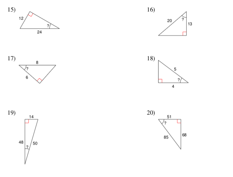 Solved Find each angle measure to the nearest degree. 1) sin