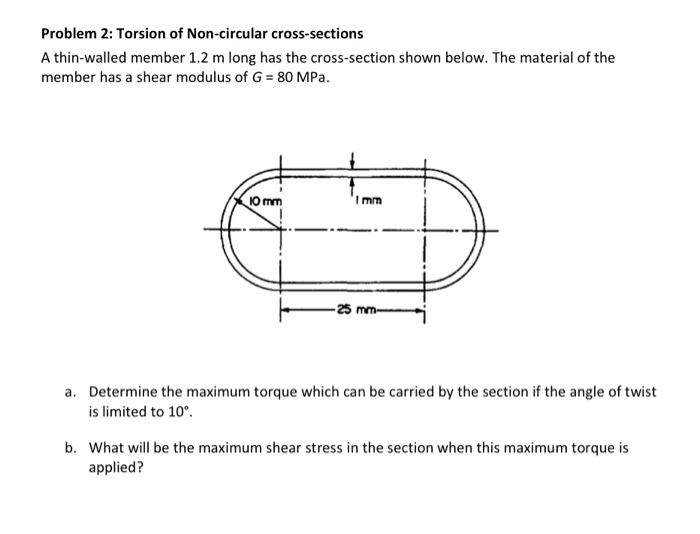 Solved Problem 2 Torsion Of Non Circular Cross Sections A 7699