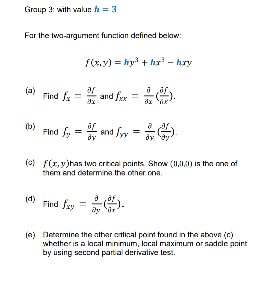 Solved Group 3: with value h = 3 For the two-argument | Chegg.com