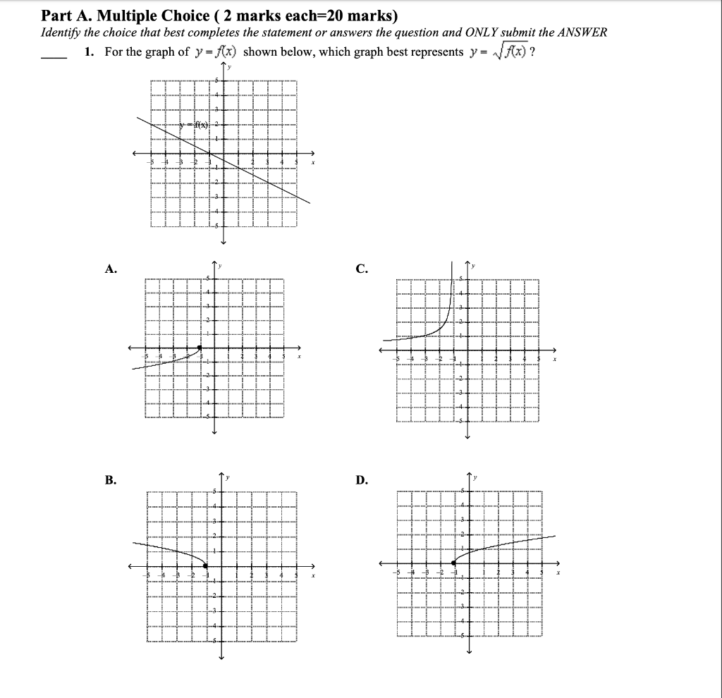 Solved Part A. Multiple Choice ( 2 marks each=20 marks) | Chegg.com