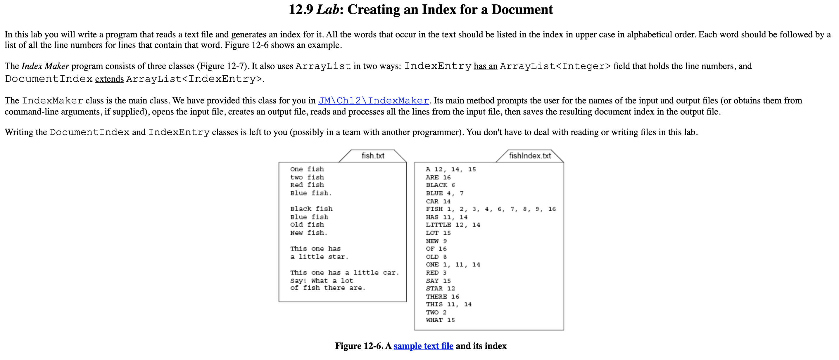 Solved 12.9 Lab: Creating an Index for a Document In this | Chegg.com