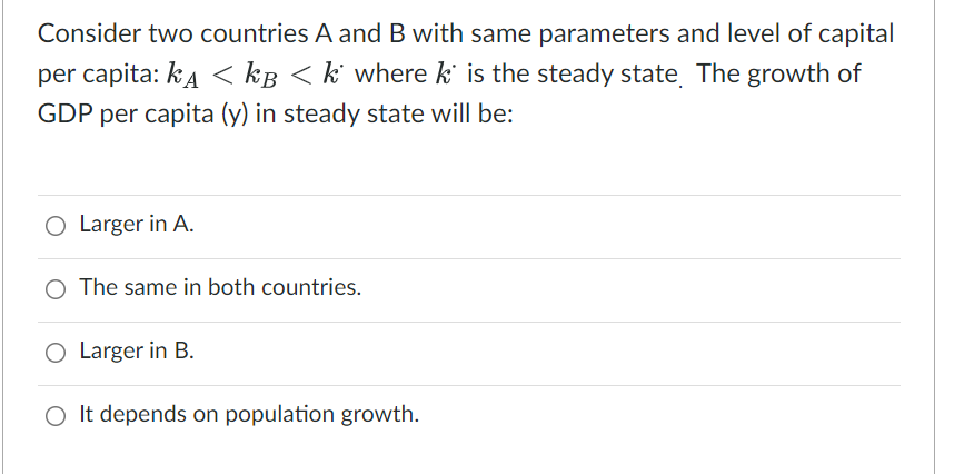 Solved Consider Two Countries A And B With Same Parameters | Chegg.com