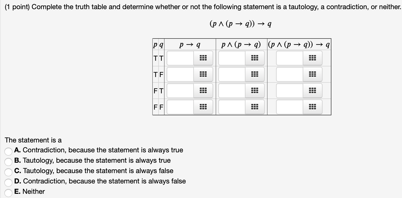 Solved (1 point) Negate the following statement ((p 19) Vr)