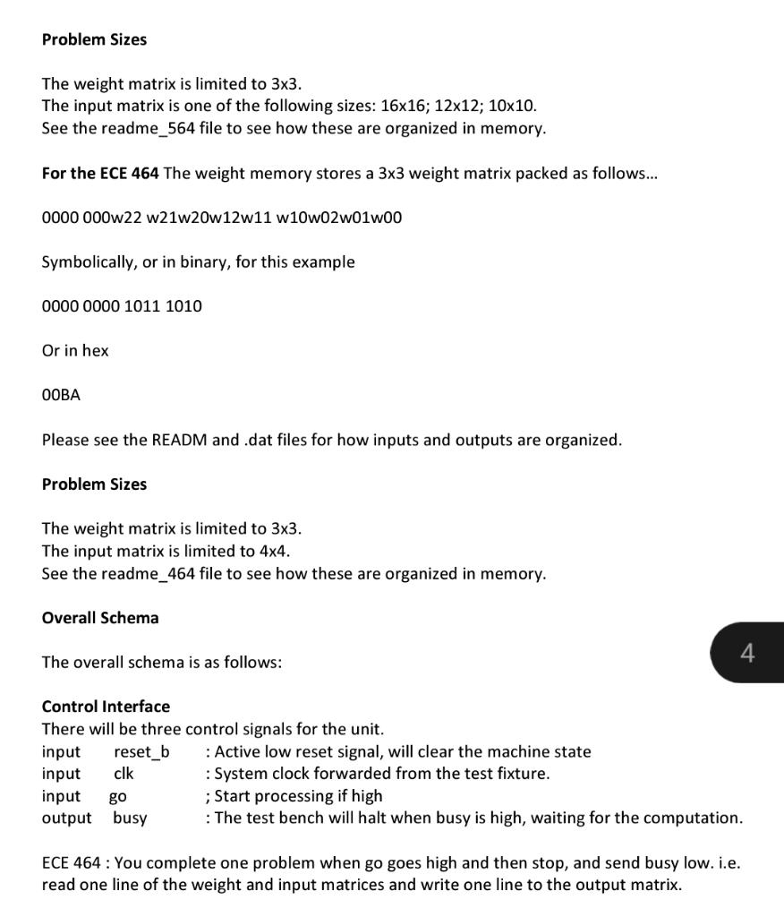 ECE 464 / 564 Project : Fall 2020 2021: Binary | Chegg.com