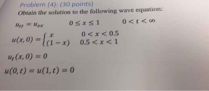 Solved Obtain the solution to the following wave equation: | Chegg.com