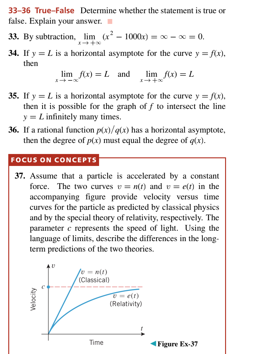 Solved 33 36 True False Determine Whether The Statement Is Chegg Com