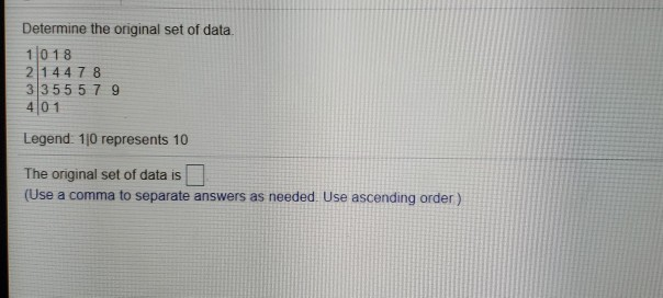 Solved Determine the original set of data 11018 21447 8 | Chegg.com