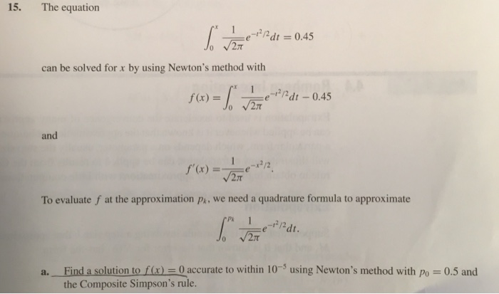 Solved Numerical Methods problem : Chegg answer for this in | Chegg.com