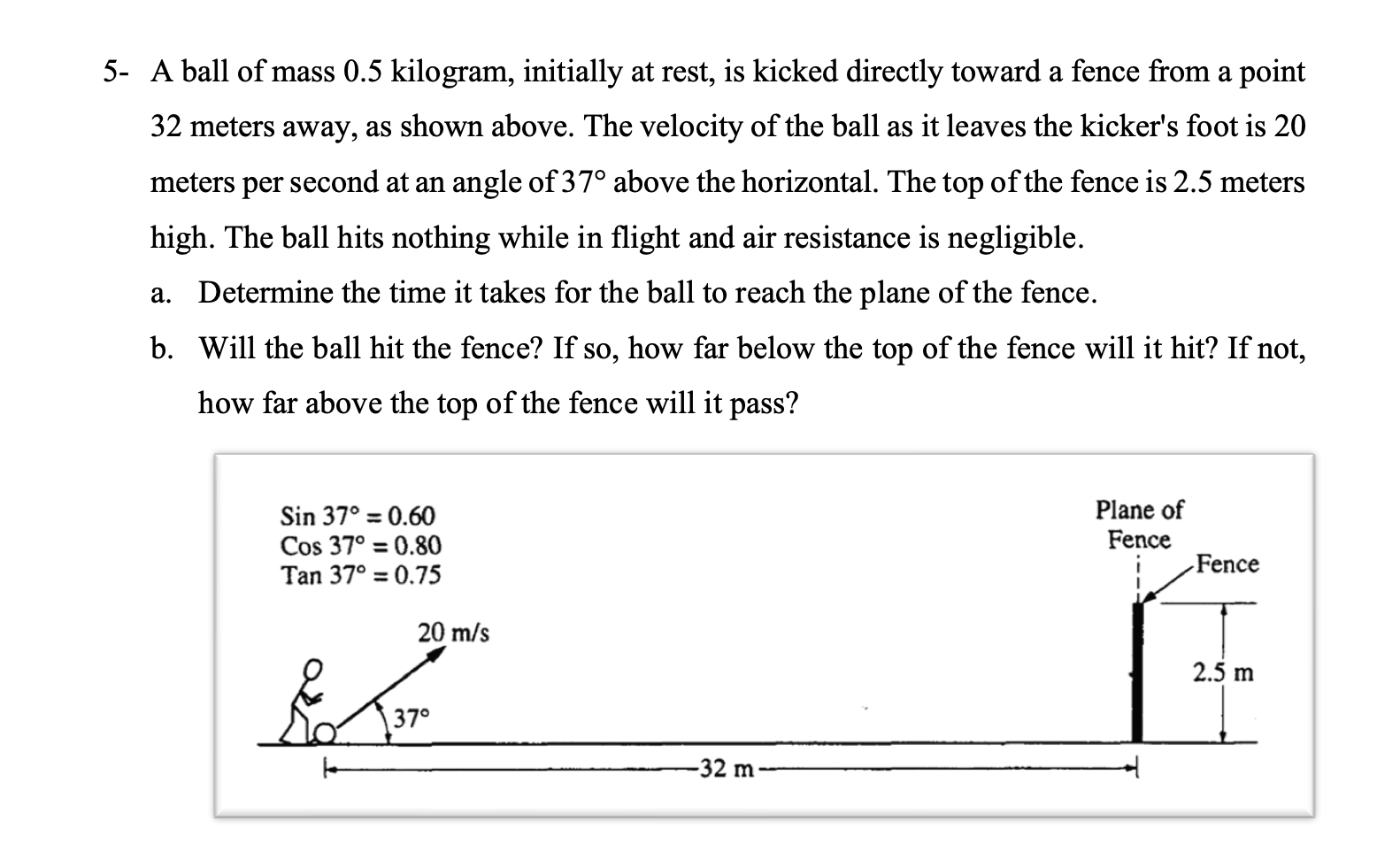 Solved 5- A Ball Of Mass 0.5 Kilogram, Initially At Rest, Is | Chegg.com