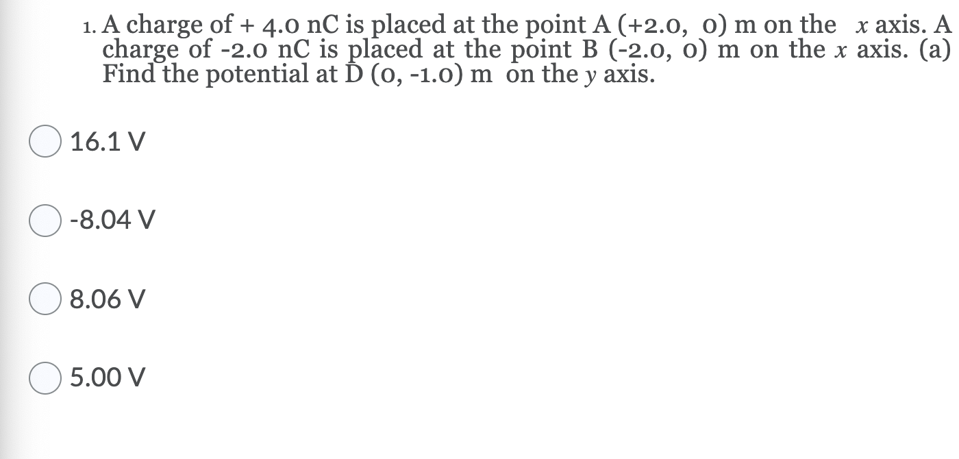 Solved 1. A charge of + 4.0 nC is placed at the point A | Chegg.com