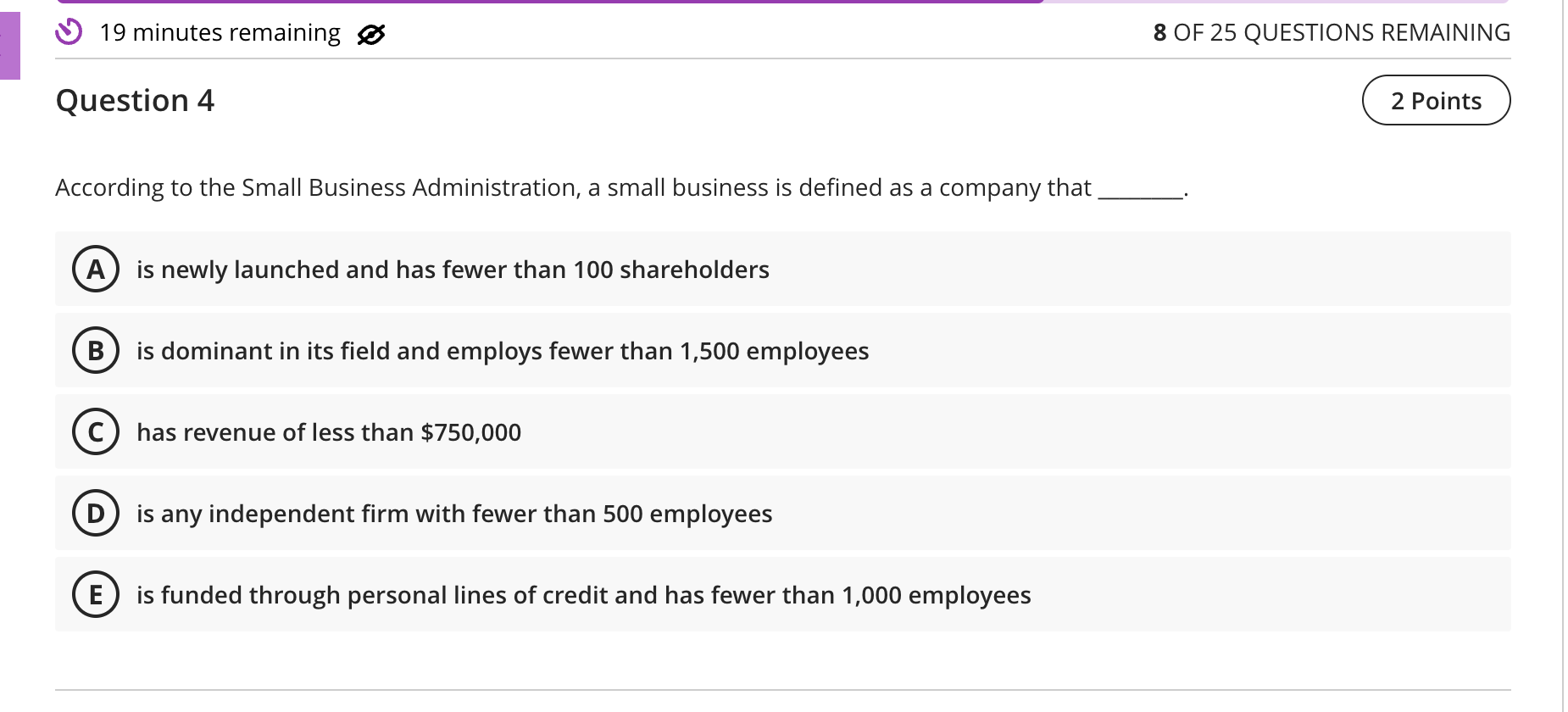 Solved Question 4 According to the Small Business | Chegg.com