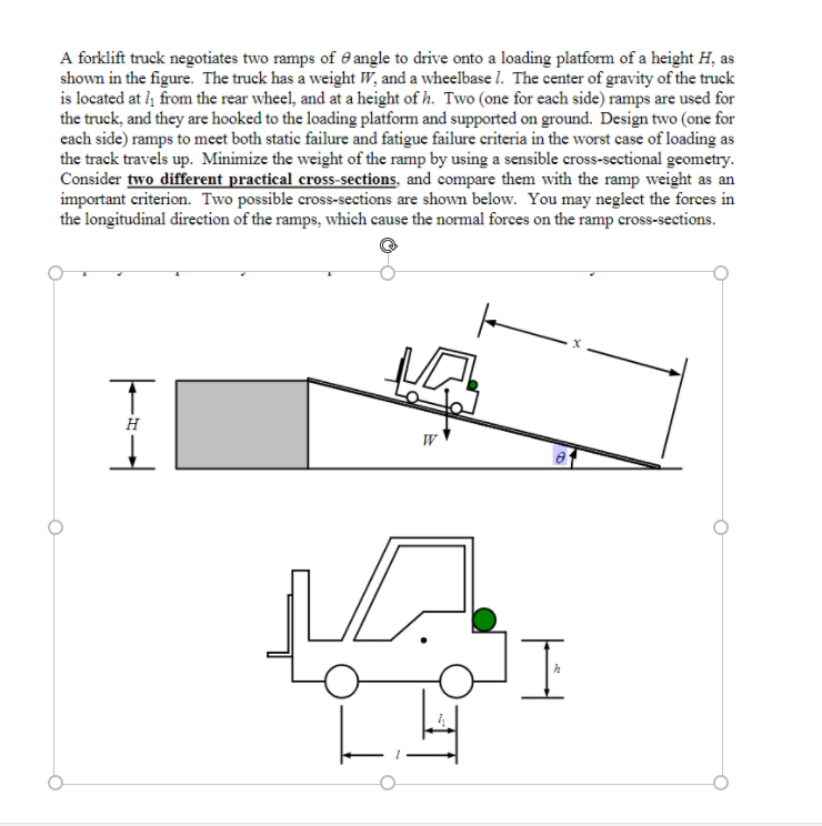 Solved A forklift truck negotiates two ramps of angle to