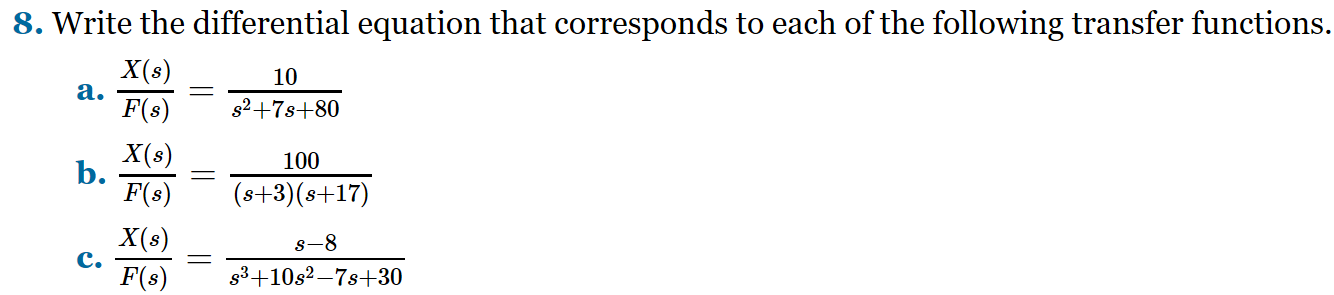 Solved 8. Write the differential equation that corresponds | Chegg.com