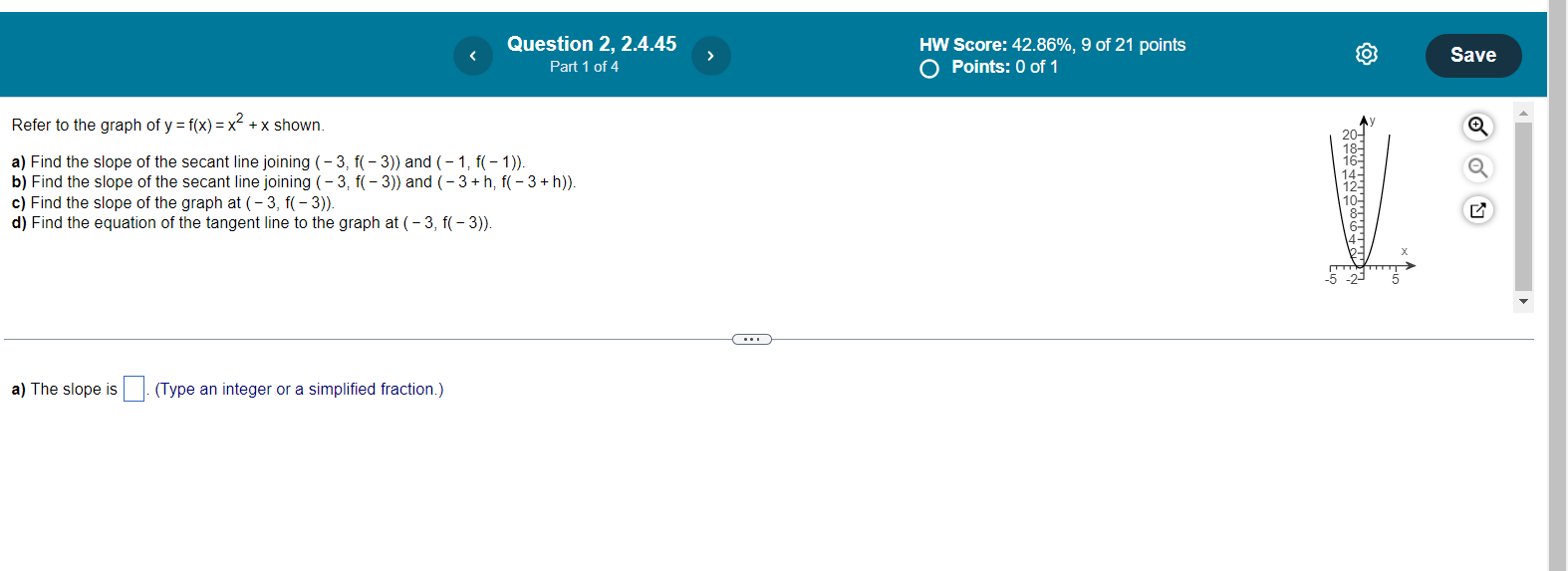 solved-refer-to-the-graph-of-y-f-x-x2-x-shown-a-find-the-chegg